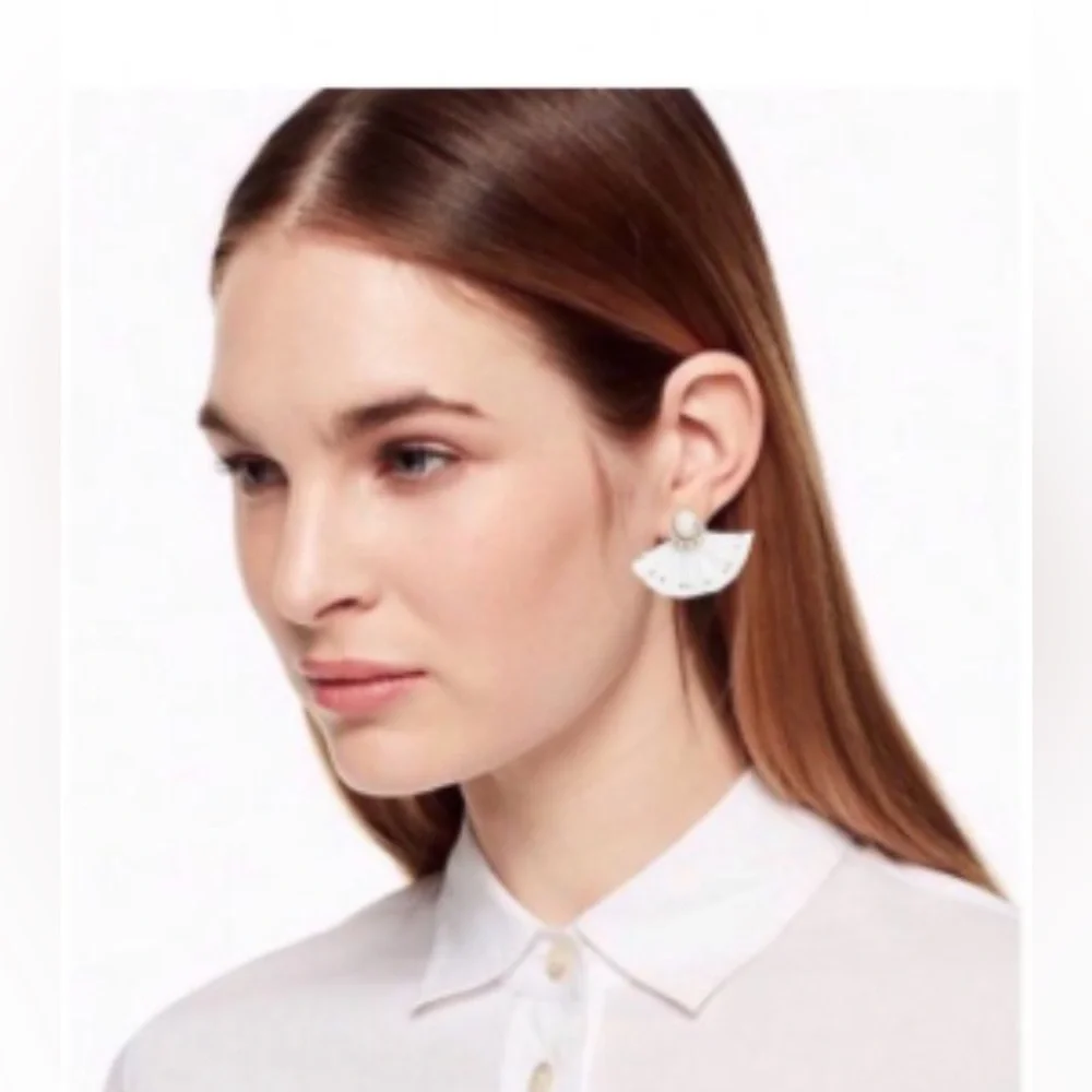 Kate Spade  Fiesta Fringe White Earrings